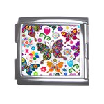 Butterflies, Abstract, Colorful, Floral, Flowers Mega Link Italian Charm (18mm)