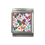 Butterflies, Abstract, Colorful, Floral, Flowers Italian Charm (13mm)