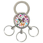 Butterflies, Abstract, Colorful, Floral, Flowers 3-Ring Key Chain