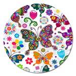 Butterflies, Abstract, Colorful, Floral, Flowers Magnet 5  (Round)