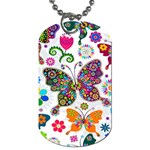 Butterflies, Abstract, Colorful, Floral, Flowers Dog Tag (Two Sides)