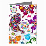 Butterflies, Abstract, Colorful, Floral, Flowers Greeting Card