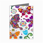 Butterflies, Abstract, Colorful, Floral, Flowers Mini Greeting Card