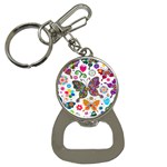 Butterflies, Abstract, Colorful, Floral, Flowers Bottle Opener Key Chain