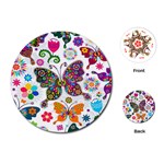 Butterflies, Abstract, Colorful, Floral, Flowers Playing Cards Single Design (Round)