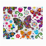 Butterflies, Abstract, Colorful, Floral, Flowers Small Glasses Cloth (2 Sides)