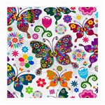 Butterflies, Abstract, Colorful, Floral, Flowers Medium Glasses Cloth