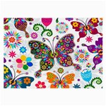 Butterflies, Abstract, Colorful, Floral, Flowers Large Glasses Cloth