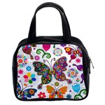 Butterflies, Abstract, Colorful, Floral, Flowers Classic Handbag (Two Sides)