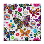 Butterflies, Abstract, Colorful, Floral, Flowers Face Towel