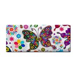 Butterflies, Abstract, Colorful, Floral, Flowers Hand Towel