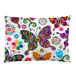 Butterflies, Abstract, Colorful, Floral, Flowers Pillow Case