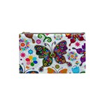 Butterflies, Abstract, Colorful, Floral, Flowers Cosmetic Bag (Small)