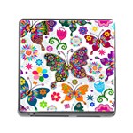 Butterflies, Abstract, Colorful, Floral, Flowers Memory Card Reader (Square 5 Slot)