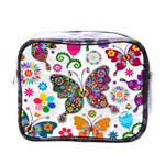 Butterflies, Abstract, Colorful, Floral, Flowers Mini Toiletries Bag (One Side)