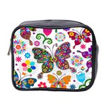 Butterflies, Abstract, Colorful, Floral, Flowers Mini Toiletries Bag (Two Sides)