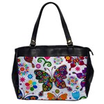 Butterflies, Abstract, Colorful, Floral, Flowers Oversize Office Handbag