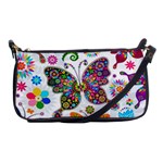 Butterflies, Abstract, Colorful, Floral, Flowers Shoulder Clutch Bag