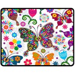 Butterflies, Abstract, Colorful, Floral, Flowers Fleece Blanket (Medium)