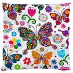 Butterflies, Abstract, Colorful, Floral, Flowers Large Cushion Case (Two Sides)