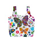 Butterflies, Abstract, Colorful, Floral, Flowers Full Print Recycle Bag (S)