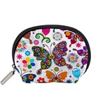 Butterflies, Abstract, Colorful, Floral, Flowers Accessory Pouch (Small)