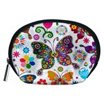 Butterflies, Abstract, Colorful, Floral, Flowers Accessory Pouch (Medium)