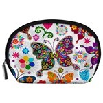 Butterflies, Abstract, Colorful, Floral, Flowers Accessory Pouch (Large)