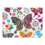 Butterflies, Abstract, Colorful, Floral, Flowers Two Sides Premium Plush Fleece Blanket (Mini)