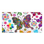 Butterflies, Abstract, Colorful, Floral, Flowers Satin Shawl 45  x 80 