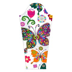 Butterflies, Abstract, Colorful, Floral, Flowers Long Sleeve Velvet V Left Sleeve