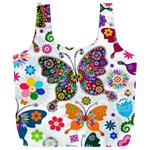 Butterflies, Abstract, Colorful, Floral, Flowers Full Print Recycle Bag (XXL)