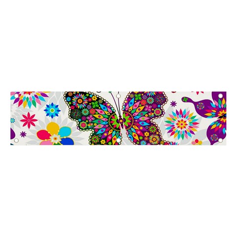 Butterflies, Abstract, Colorful, Floral, Flowers Banner and Sign 4  x 1  from ArtsNow.com Front