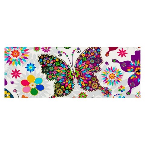 Butterflies, Abstract, Colorful, Floral, Flowers Banner and Sign 8  x 3  from ArtsNow.com Front