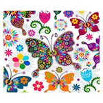 Butterflies, Abstract, Colorful, Floral, Flowers Premium Plush Fleece Blanket (Small)