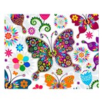 Butterflies, Abstract, Colorful, Floral, Flowers Premium Plush Fleece Blanket (Large)