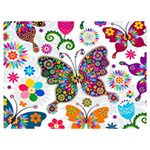 Butterflies, Abstract, Colorful, Floral, Flowers Premium Plush Fleece Blanket (Extra Small)