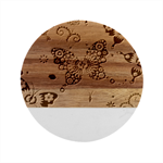 Butterflies, Abstract, Colorful, Floral, Flowers Marble Wood Coaster (Round)