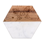 Butterflies, Abstract, Colorful, Floral, Flowers Marble Wood Coaster (Hexagon) 