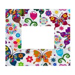 Butterflies, Abstract, Colorful, Floral, Flowers White Wall Photo Frame 5  x 7 