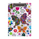 Butterflies, Abstract, Colorful, Floral, Flowers A5 Acrylic Clipboard