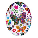 Butterflies, Abstract, Colorful, Floral, Flowers Oval Glass Fridge Magnet (4 pack)