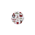 Christmas Characters Pattern, Xmas Backgrounds 1  Mini Buttons