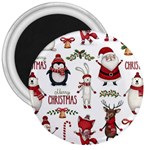 Christmas Characters Pattern, Xmas Backgrounds 3  Magnets