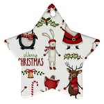 Christmas Characters Pattern, Xmas Backgrounds Ornament (Star)