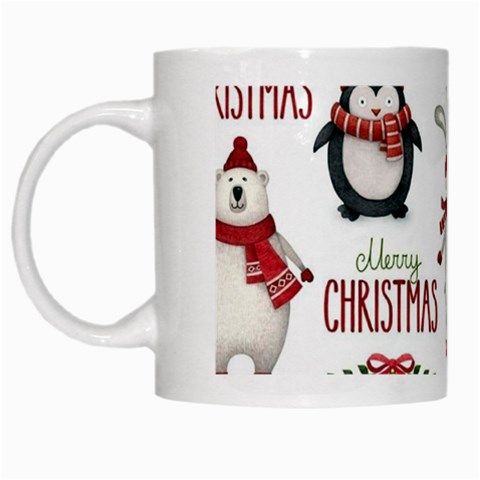 Christmas Characters Pattern, Xmas Backgrounds White Mug from ArtsNow.com Left