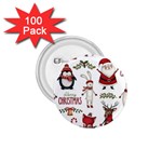 Christmas Characters Pattern, Xmas Backgrounds 1.75  Buttons (100 pack) 