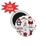 Christmas Characters Pattern, Xmas Backgrounds 1.75  Magnets (100 pack) 