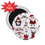 Christmas Characters Pattern, Xmas Backgrounds 2.25  Magnets (10 pack) 