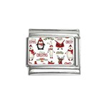 Christmas Characters Pattern, Xmas Backgrounds Italian Charm (9mm)